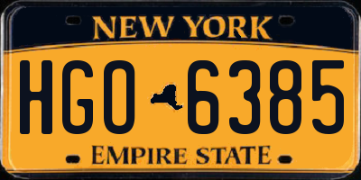 NY license plate HGO6385