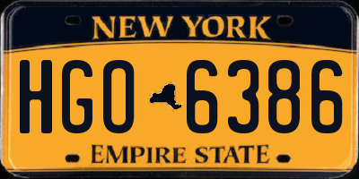 NY license plate HGO6386