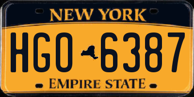 NY license plate HGO6387