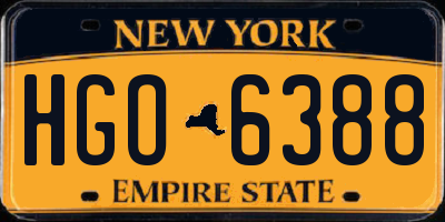 NY license plate HGO6388