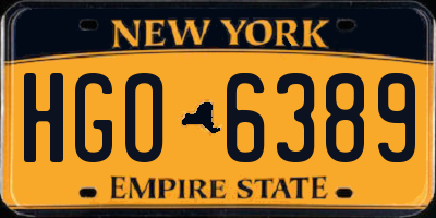 NY license plate HGO6389