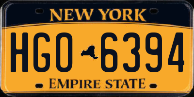 NY license plate HGO6394