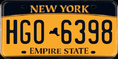 NY license plate HGO6398