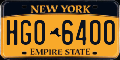 NY license plate HGO6400