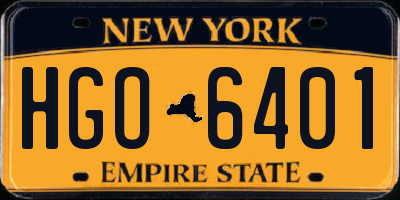 NY license plate HGO6401