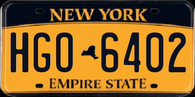 NY license plate HGO6402