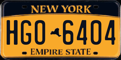 NY license plate HGO6404