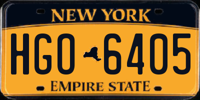 NY license plate HGO6405