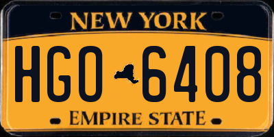 NY license plate HGO6408