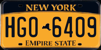 NY license plate HGO6409