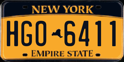 NY license plate HGO6411