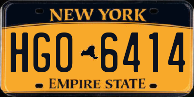 NY license plate HGO6414