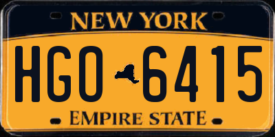 NY license plate HGO6415