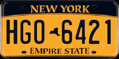 NY license plate HGO6421