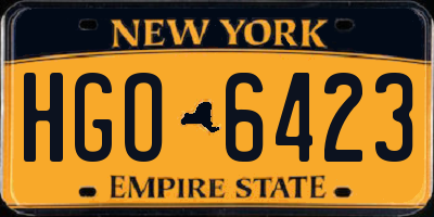 NY license plate HGO6423