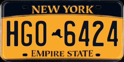 NY license plate HGO6424