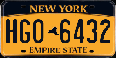 NY license plate HGO6432