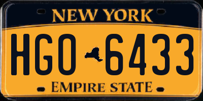 NY license plate HGO6433