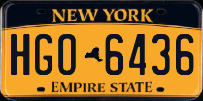 NY license plate HGO6436