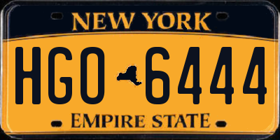 NY license plate HGO6444