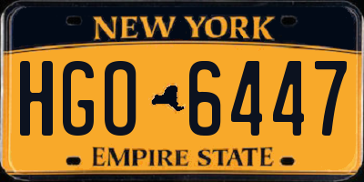 NY license plate HGO6447