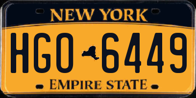 NY license plate HGO6449