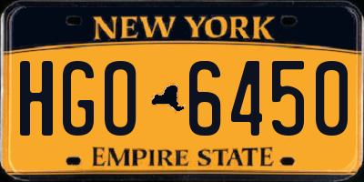 NY license plate HGO6450