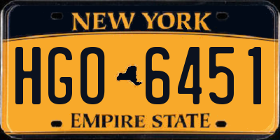 NY license plate HGO6451