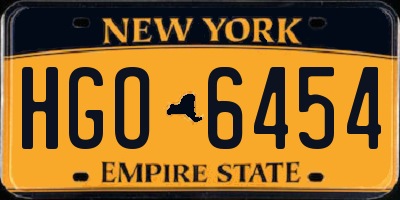 NY license plate HGO6454