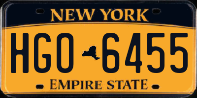 NY license plate HGO6455