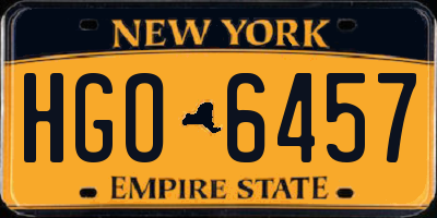 NY license plate HGO6457