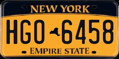 NY license plate HGO6458