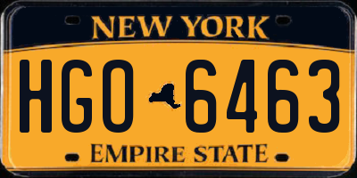 NY license plate HGO6463