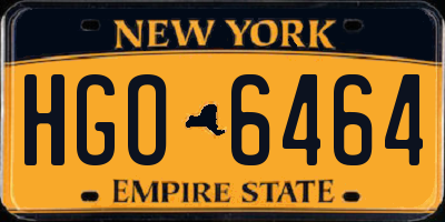 NY license plate HGO6464