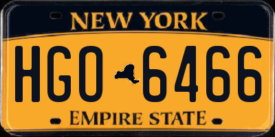 NY license plate HGO6466