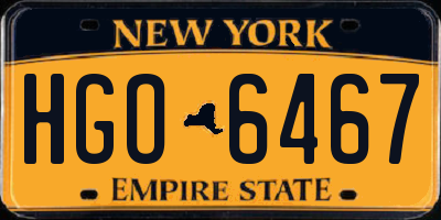 NY license plate HGO6467