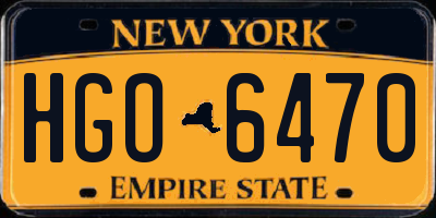 NY license plate HGO6470