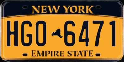 NY license plate HGO6471