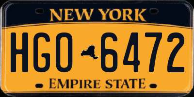 NY license plate HGO6472