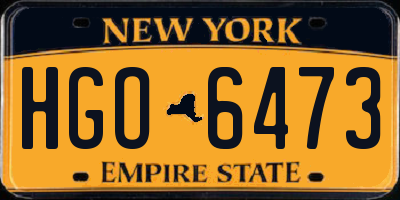 NY license plate HGO6473