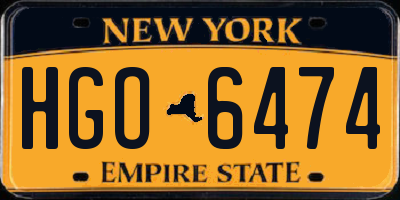 NY license plate HGO6474