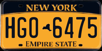 NY license plate HGO6475