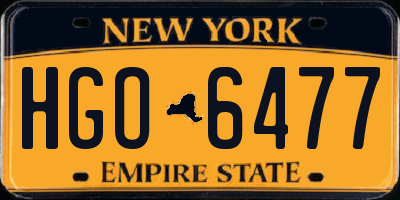 NY license plate HGO6477