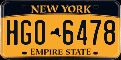 NY license plate HGO6478