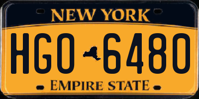 NY license plate HGO6480
