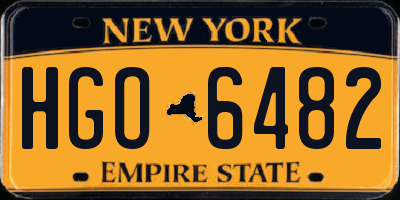 NY license plate HGO6482