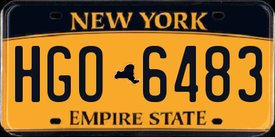 NY license plate HGO6483