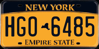 NY license plate HGO6485