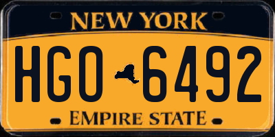 NY license plate HGO6492