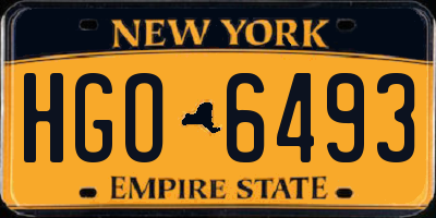 NY license plate HGO6493